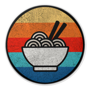 Bouton De Porte En Céramique Ramen de style rétro