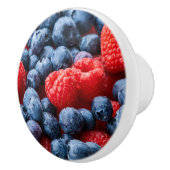 Bouton De Porte En Céramique Raspberries et Blueberries (Droite)