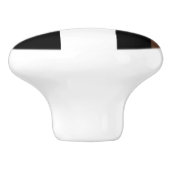 Bouton De Porte En Céramique rayures Brown, noir et blanc (Côté)