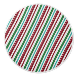 Bouton De Porte En Céramique Rayures de bonbon Paillettes