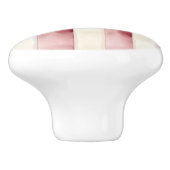 Bouton De Porte En Céramique Rayures rouges crème (Côté)