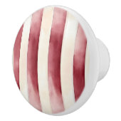 Bouton De Porte En Céramique Rayures rouges crème (Droite)