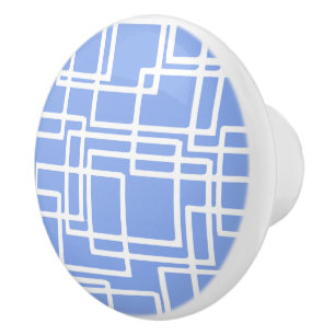 Bouton De Porte En Céramique Rectangles Modernes Rétro Sur Ciel Bleu Été