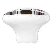 Bouton De Porte En Céramique Red black white plaid (Côté)