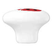 Bouton De Porte En Céramique Red Ladybug Trio (Côté)