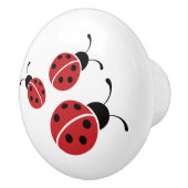Bouton De Porte En Céramique Red Ladybug Trio (Droite)