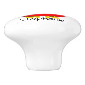 Bouton De Porte En Céramique Red Owl Design Personalised (Côté)