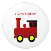 Bouton De Porte En Céramique Red Train Design Personalised (Devant)