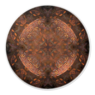 Bouton De Porte En Céramique Reflet doré cuivré