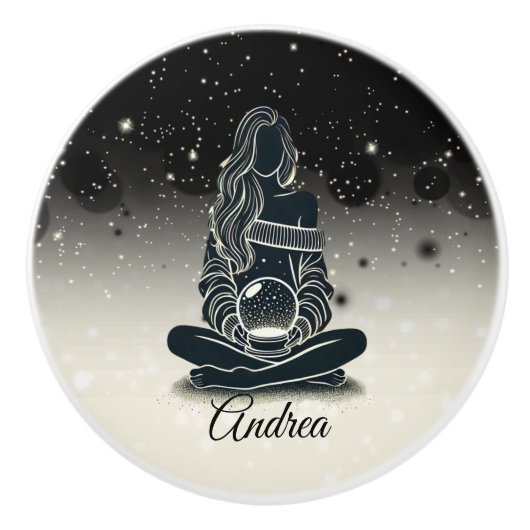 Bouton De Porte En Céramique Réflexions Stardust (Devant)