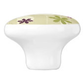 Bouton De Porte En Céramique Rétro arrière - plan floral (Côté)
