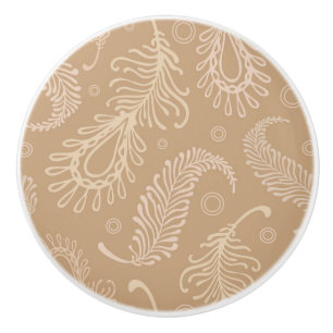 Bouton De Porte En Céramique Rétro-feater-pâle-motif