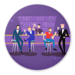 Bouton De Porte En Céramique Retro Gay Bar en céramique tire