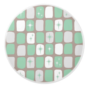 Bouton De Porte En Céramique Retro Jade Starbursts Ceramic Knob
