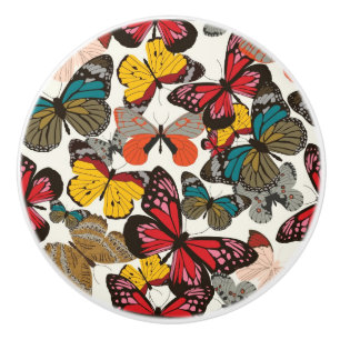 Bouton De Porte En Céramique Rétro motif floral