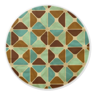Bouton De Porte En Céramique Rétro motif géométrique