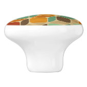 Bouton De Porte En Céramique Rétro motif géométrique 4 (Côté)