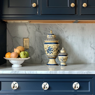 Bouton De Porte En Céramique Retro Siècle Moderne Chat vaisseau