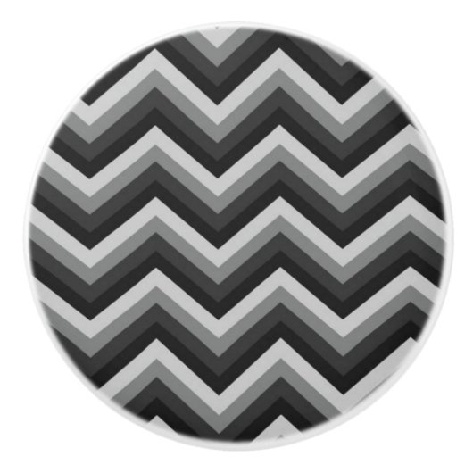 Bouton De Porte En Céramique Rétro zigzag Chevron de motif (Devant)