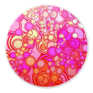 Bouton De Porte En Céramique Rétros cercles