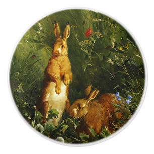 Bouton De Porte En Céramique Robinet en céramique lapins