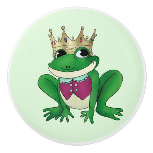Bouton De Porte En Céramique Roi de grenouille