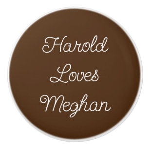 Bouton De Porte En Céramique Romantique Brown et blanc