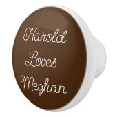 Bouton De Porte En Céramique Romantique Brown et blanc (Droite)