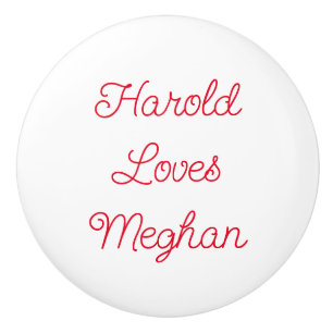 Bouton De Porte En Céramique Romantique rouge et blanc