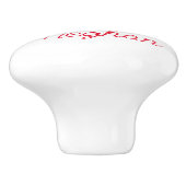 Bouton De Porte En Céramique Romantique rouge et blanc (Côté)