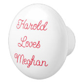 Bouton De Porte En Céramique Romantique rouge et blanc (Droite)