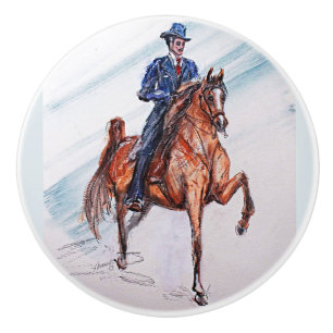 Bouton De Porte En Céramique Ron Hevener Arabian Park Horse