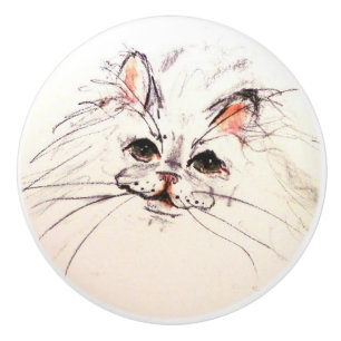 Bouton De Porte En Céramique Ron Hevener Cat