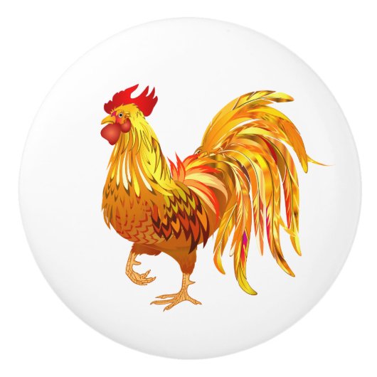 Bouton De Porte En Céramique Rooster Ceramic Cabinet Knob (Devant)