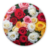 Bouton De Porte En Céramique Rose (Devant)