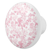 Bouton De Porte En Céramique Rose blanc rose Chinoiserie Motif (Droite)