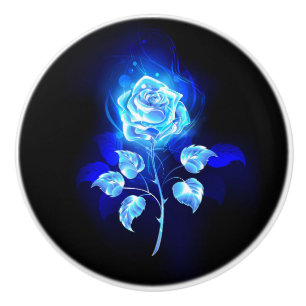 Bouton De Porte En Céramique Rose bleu brûlant