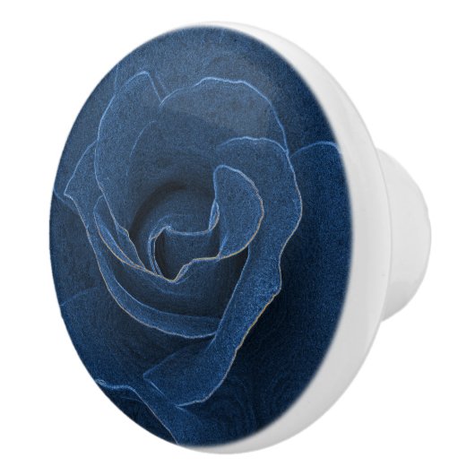 Bouton De Porte En Céramique Rose bleu velours (Droite)