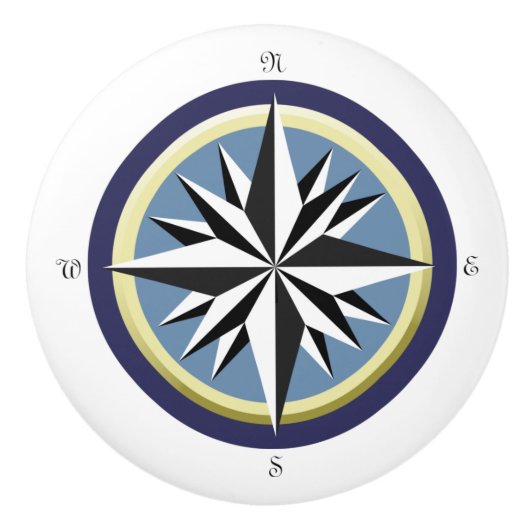 Bouton De Porte En Céramique Rose Compass (Devant)
