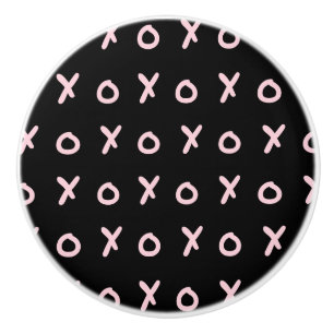 Bouton De Porte En Céramique Rose de pinceau moderne or & marine Blue Sparkel