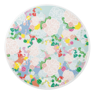 Bouton De Porte En Céramique Rose de pivoine
