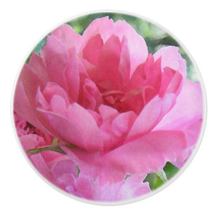Bouton De Porte En Céramique Rose Fleur Abstrait en céramique Knob