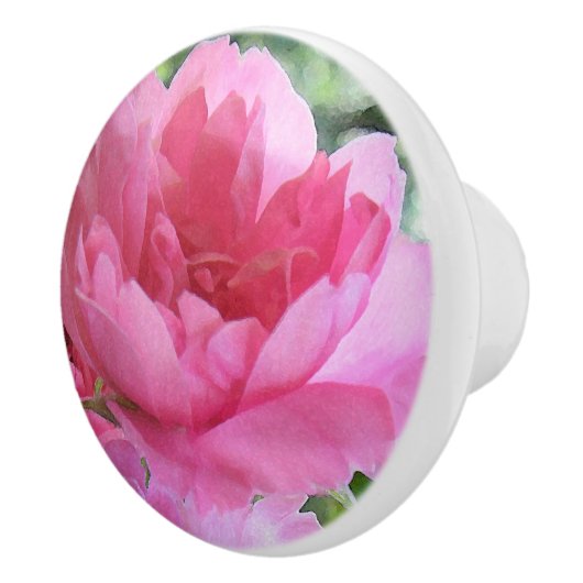 Bouton De Porte En Céramique Rose Fleur Abstrait en céramique Knob (Droite)