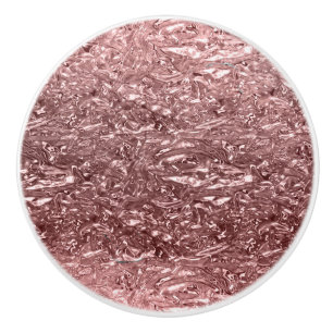 Bouton De Porte En Céramique Rose Gold Chromé Métallisé Chic Glam