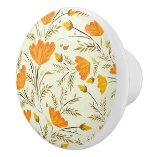 Bouton De Porte En Céramique Rose jaune