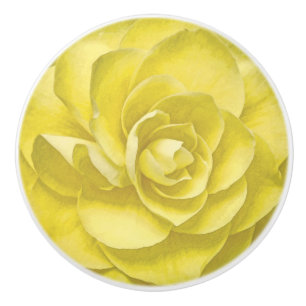 BOUTON DE PORTE EN CÉRAMIQUE ROSE JAUNE