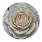 Bouton De Porte En Céramique Rose mouillé blanc gros plan (Devant)