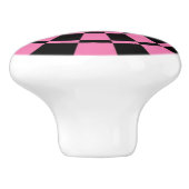 Bouton De Porte En Céramique rose, noir (Côté)