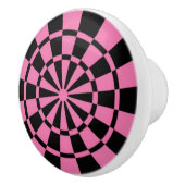 Bouton De Porte En Céramique rose, noir (Droite)