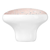 Bouton De Porte En Céramique Rose or argent parties scintillant  poussière mono (Côté)